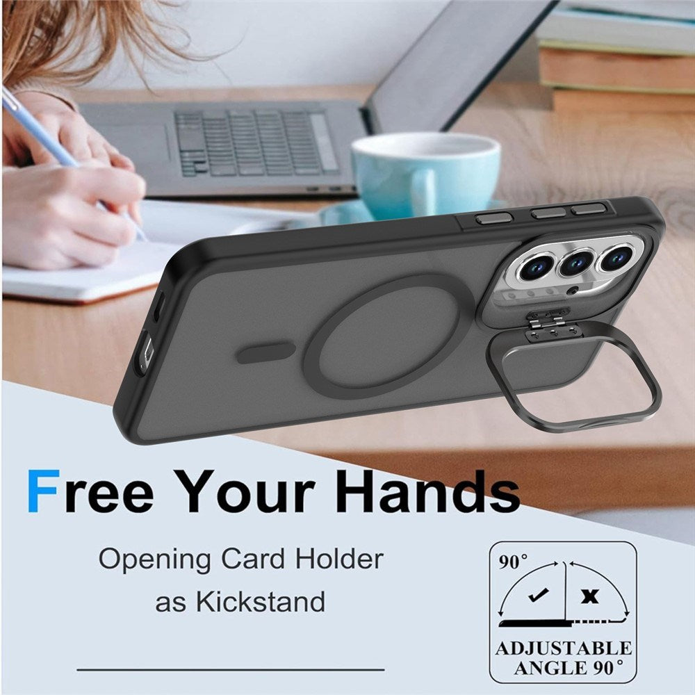 Samsung Galaxy A57 EIDERWOOD Hybrid Skal med Kickstand - MagSafe Kompatibelt - Svart