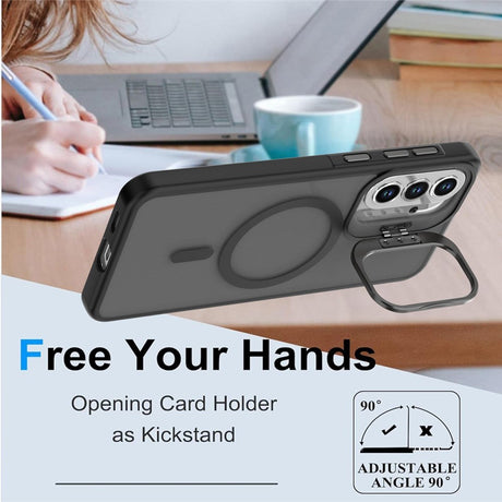 Samsung Galaxy A57 EIDERWOOD Hybrid Skal med Kickstand - MagSafe Kompatibelt - Svart