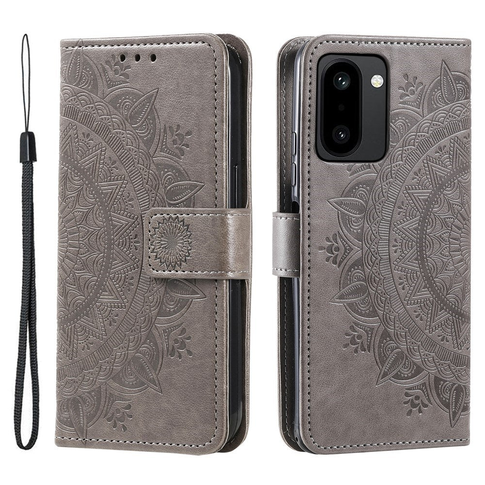 OnePlus 15R EIDERWOOD Konstläder Fodral m. Mönster - Grå