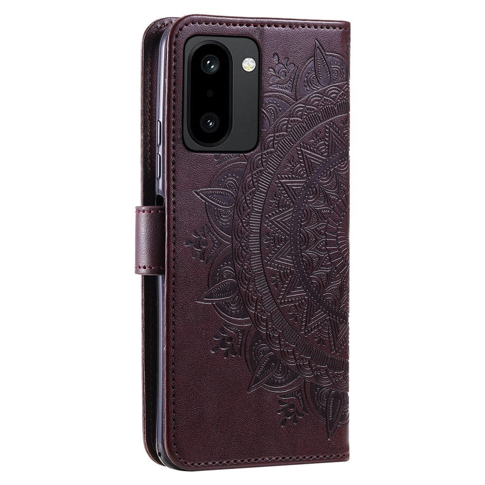 OnePlus 15R EIDERWOOD Konstläder Fodral m. Mönster - Brun