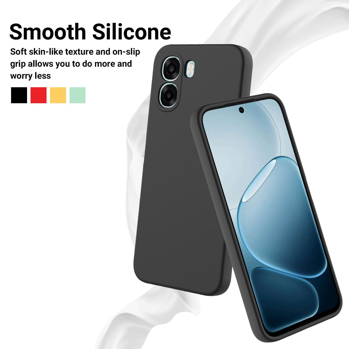 OPPO A6x EIDERWOOD Silikon Skal med Rem - Svart