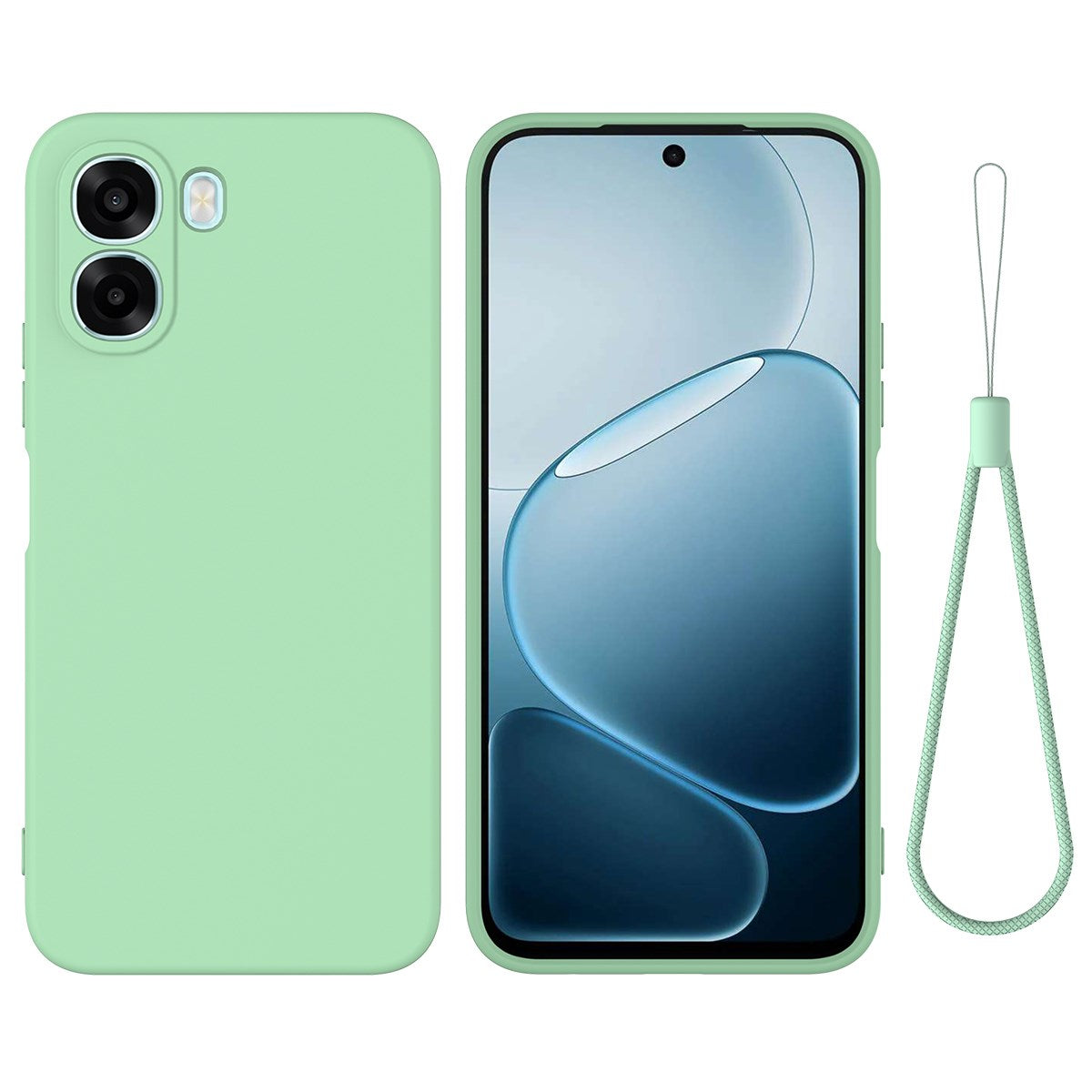 OPPO A6x EIDERWOOD Silikon Skal med Rem - Grön