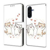 Samsung Galaxy A57 EIDERWOOD Konstläder Fodral med Inbyggd Korthållare & Stativfunktion - Katter & Hjärtan