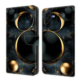 Samsung Galaxy A57 EIDERWOOD Konstläder Fodral med Inbyggd Korthållare & Stativfunktion - Guldringar
