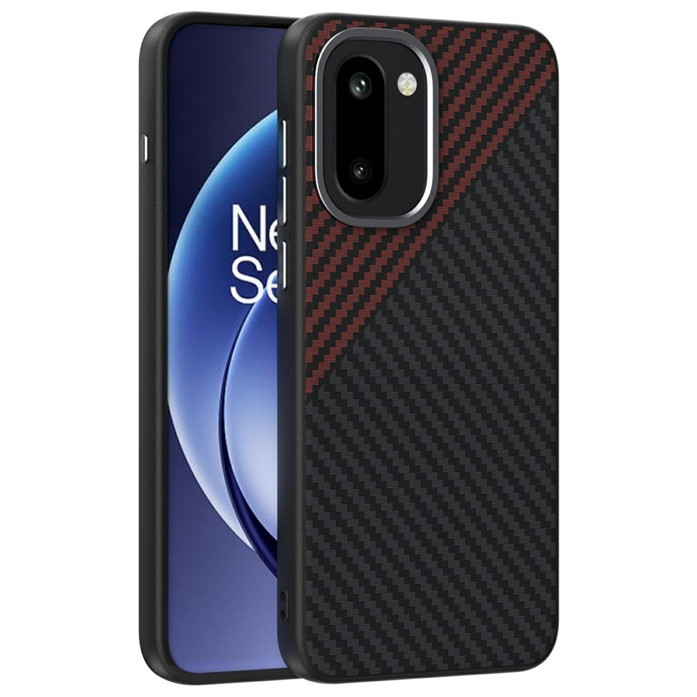 OnePlus 15R EIDERWOOD Magnetiskt Carbon Skal - MagSafe Kompatibel - Svart / Röd