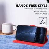Xiaomi 17 Ultra EIDERWOOD Konstläder Fodral m. Korthållare & Stativfunktion - Röd