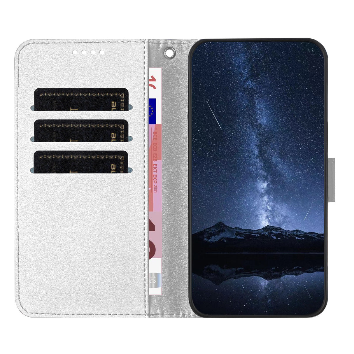 Xiaomi 17 Ultra EIDERWOOD Konstläder Fodral m. Korthållare & Stativfunktion - Silver