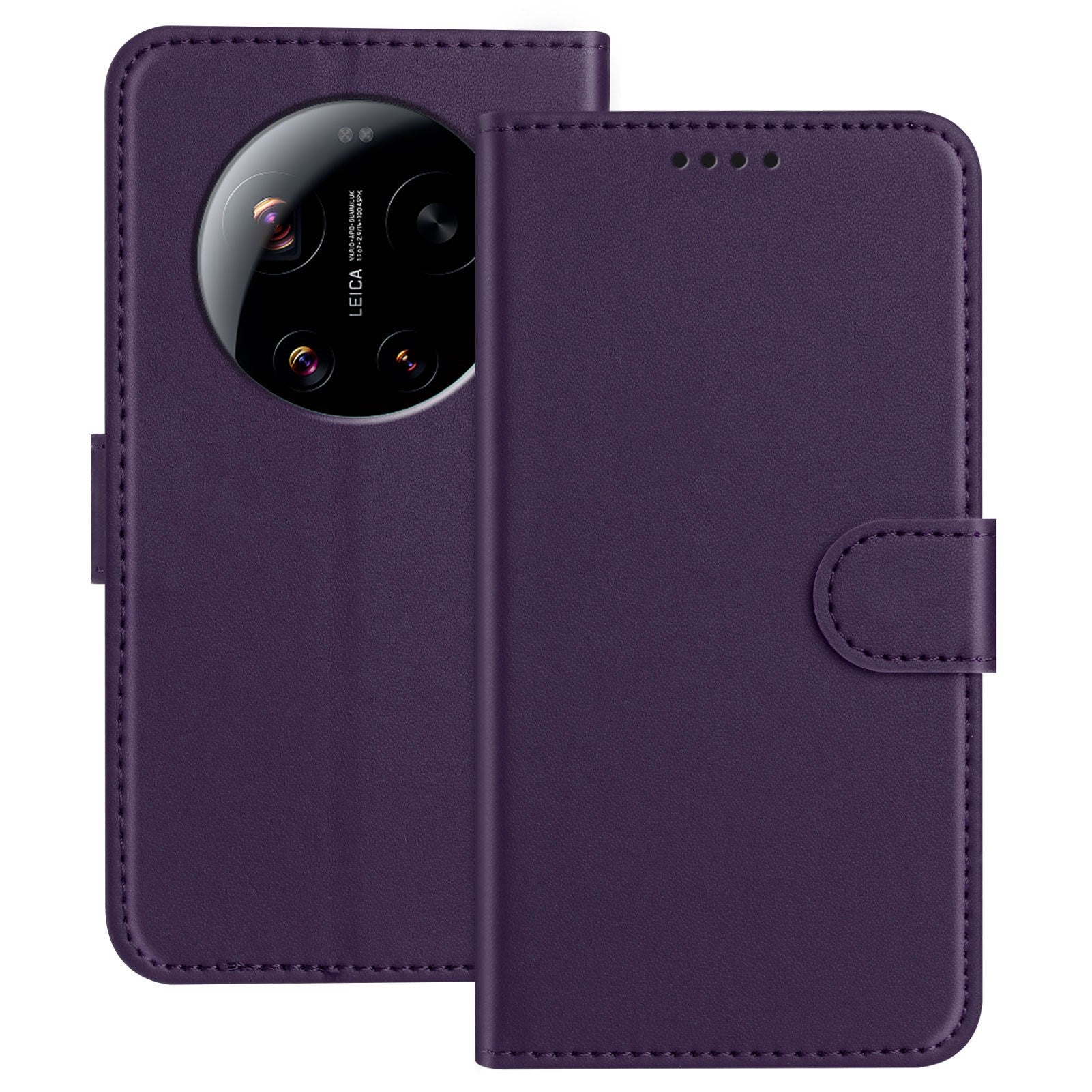 Xiaomi 17 Ultra EIDERWOOD Konstläder Fodral m. Korthållare & Stativfunktion - Lila