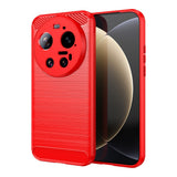 Xiaomi 17 Ultra EIDERWOOD Brushed Carbon Skal - Röd