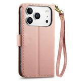 iPhone 18 Pro / 17 Pro EIDERWOOD Konstläder Fodral m. Textur & Rem - Rosa