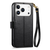 iPhone 18 Pro Max / 17 Pro Max EIDERWOOD Konstläder Fodral m. Textur & Rem - Svart