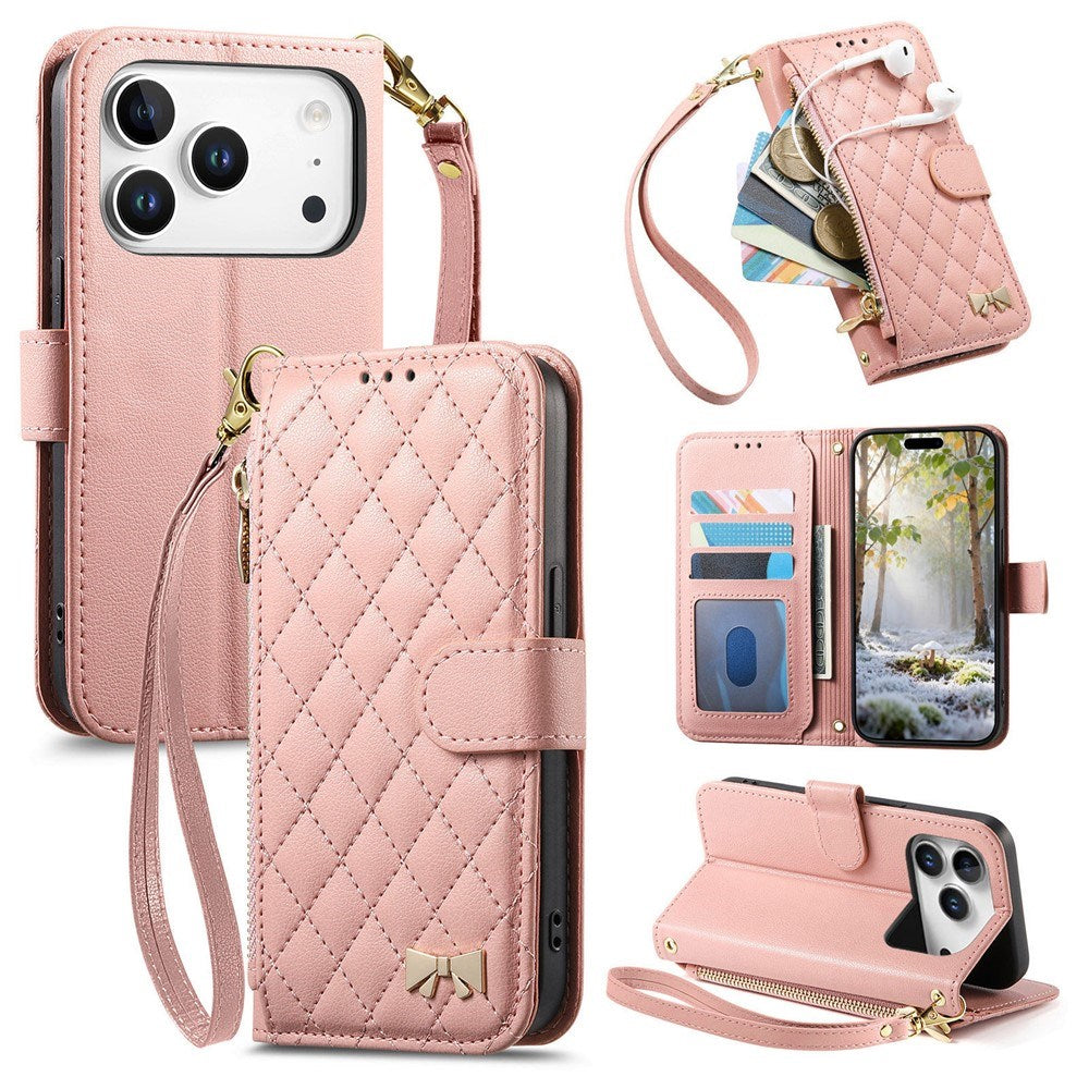 iPhone 18 Pro Max / 17 Pro Max EIDERWOOD Konstläder Fodral m. Textur & Rem - Rosa