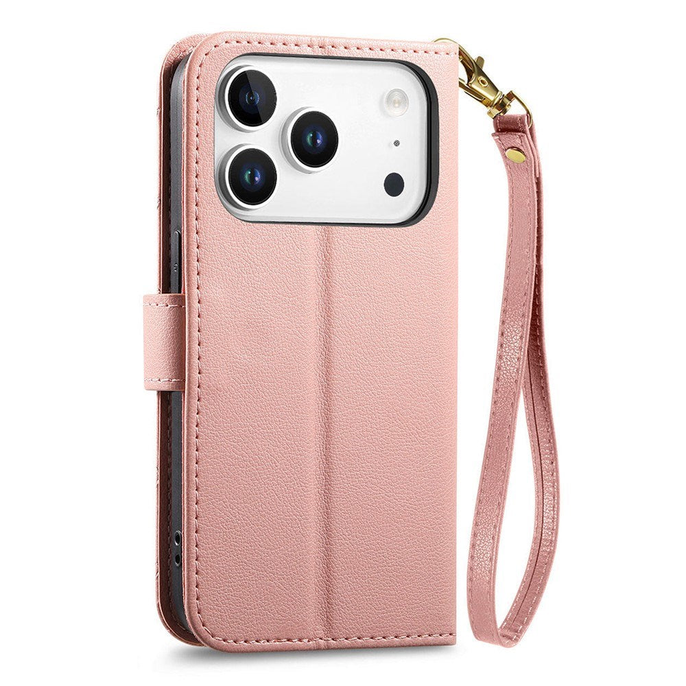 iPhone 18 Pro Max / 17 Pro Max EIDERWOOD Konstläder Fodral m. Textur & Rem - Rosa