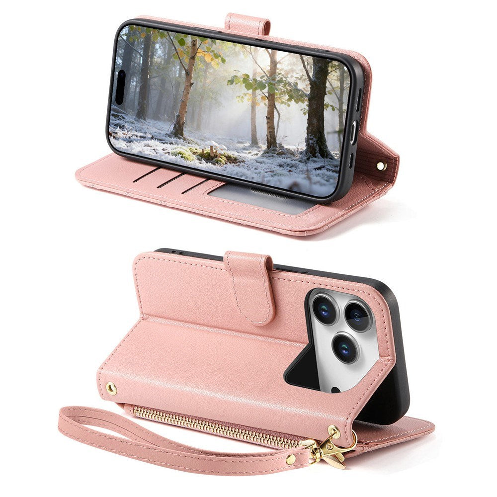 iPhone 18 Pro Max / 17 Pro Max EIDERWOOD Konstläder Fodral m. Textur & Rem - Rosa