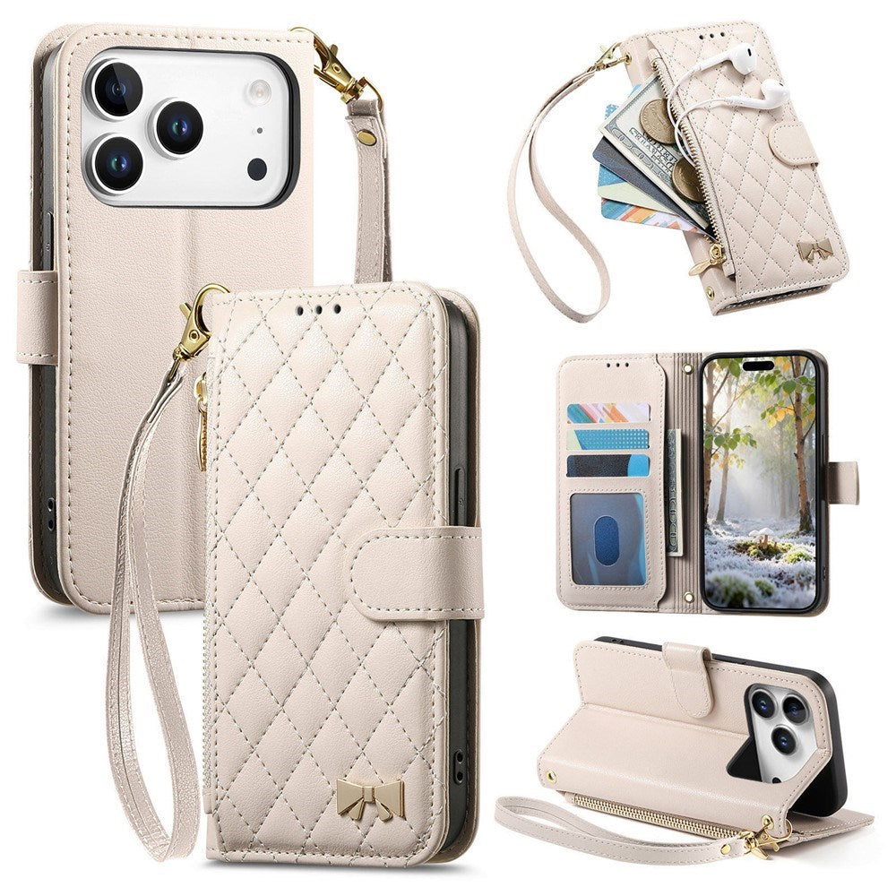 iPhone 18 Pro Max / 17 Pro Max EIDERWOOD Konstläder Fodral m. Textur & Rem - Vit