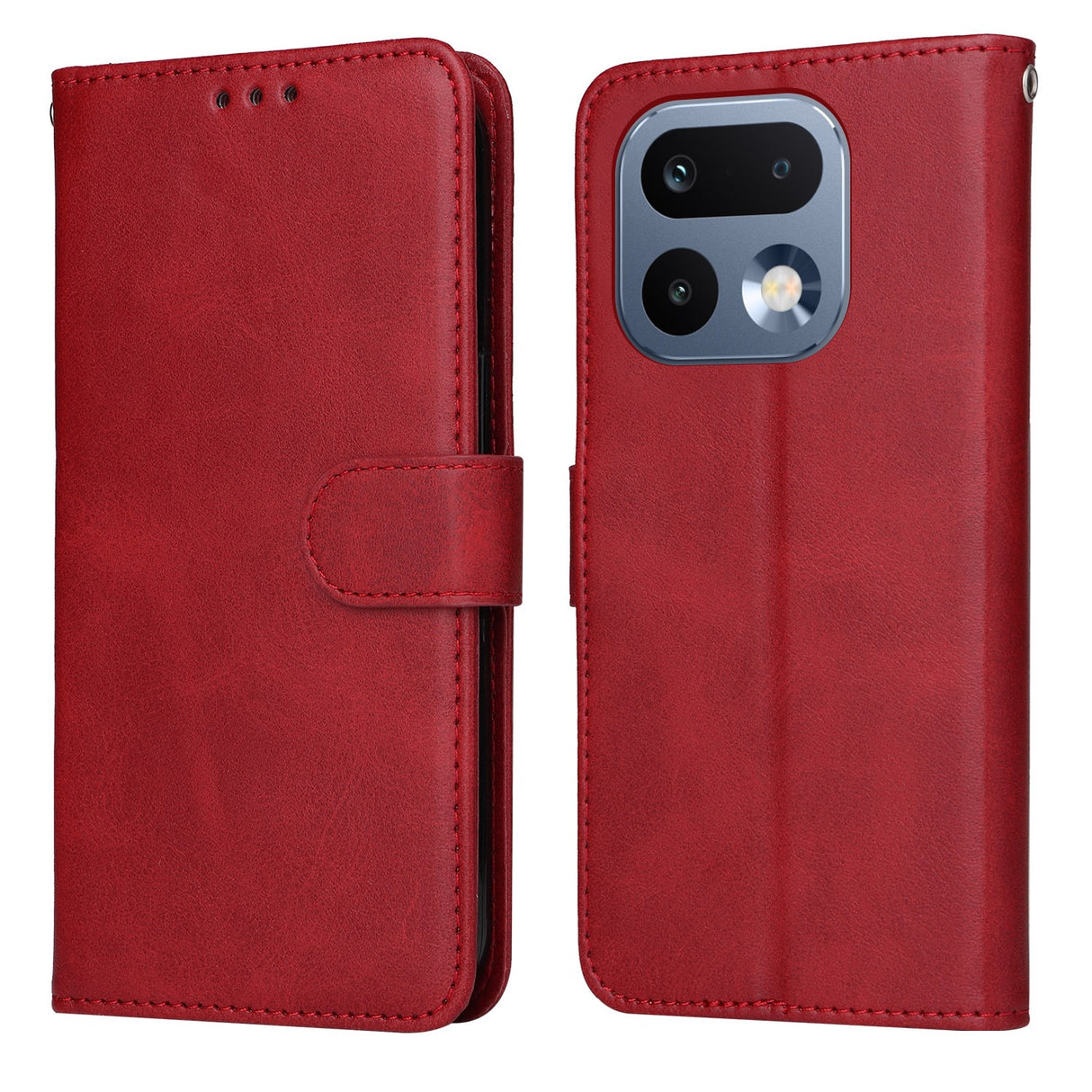 Realme 16 Pro EIDERWOOD Konstläder Fodral m. Rem - Röd