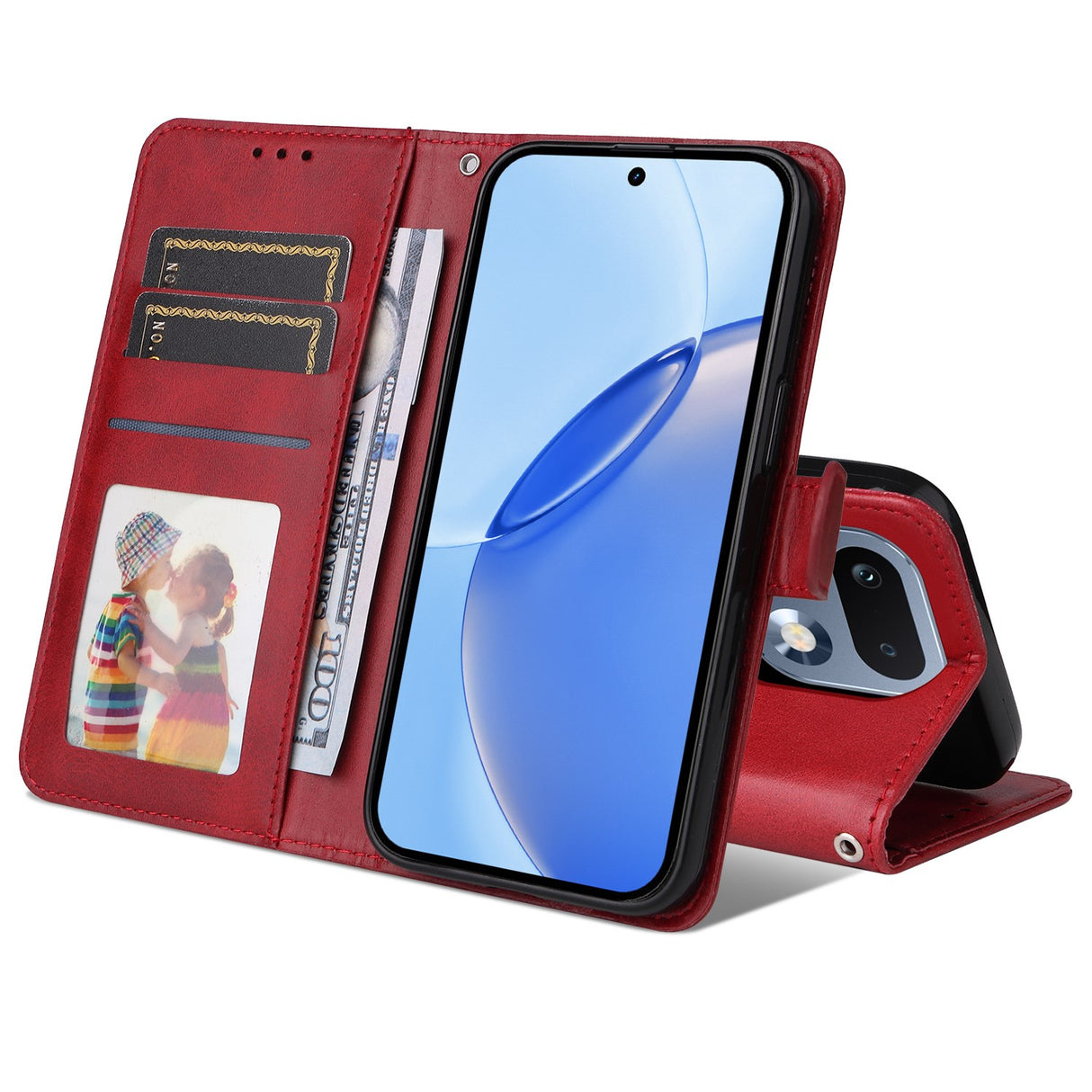 Realme 16 Pro EIDERWOOD Konstläder Fodral m. Rem - Röd