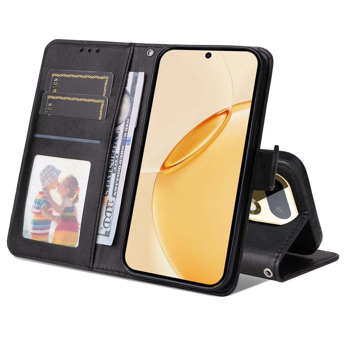 Realme 16 Pro+ EIDERWOOD Konstläder Fodral m. Rem - Svart
