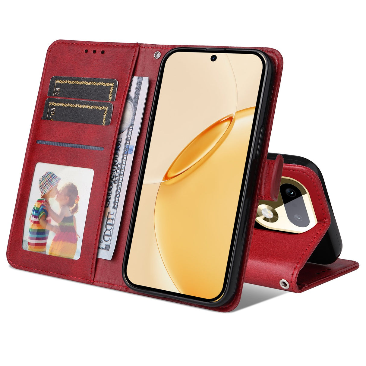 Realme 16 Pro+ EIDERWOOD Konstläder Fodral m. Rem - Röd