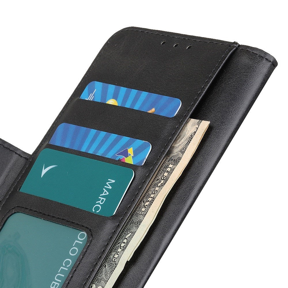 Motorola Moto G77 / G67 EIDERWOOD Konstläder Fodral med Korthållare - Svart