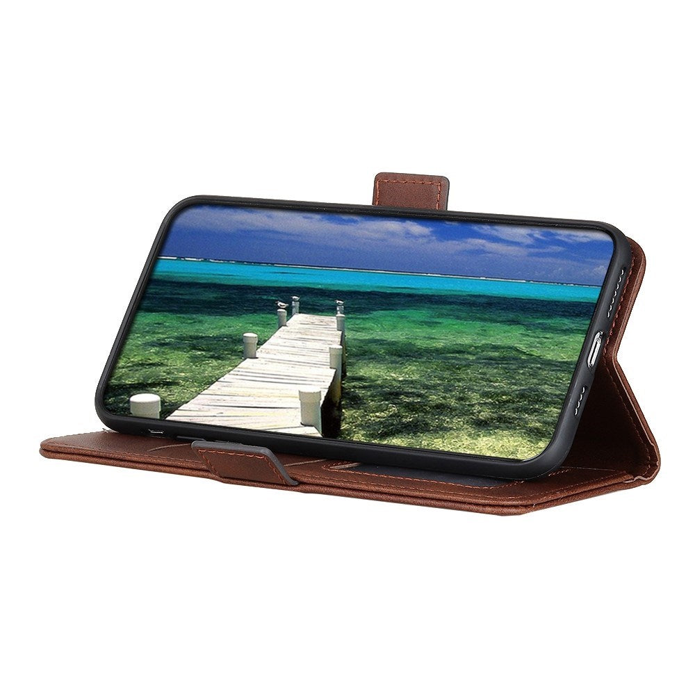 Motorola Moto G77 / G67 EIDERWOOD Konstläder Fodral med Korthållare - Brun