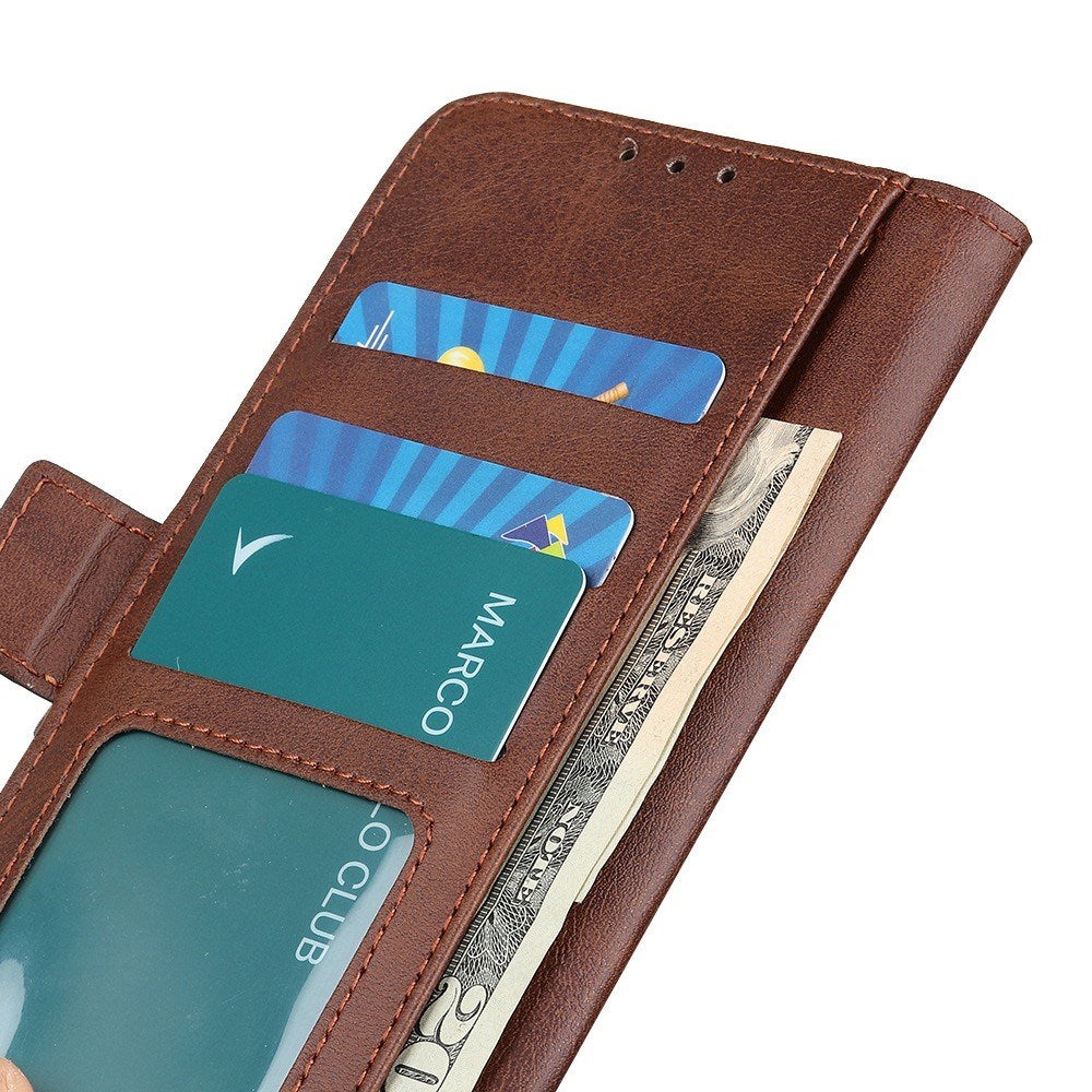 Motorola Moto G77 / G67 EIDERWOOD Konstläder Fodral med Korthållare - Brun