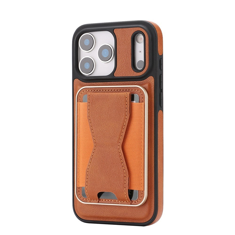 iPhone 17 Pro EIDERWOOD Konstläder Bakside Skal m. Korthållare & Stativfunktion - MagSafe Kompatibel - Brun