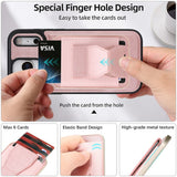 iPhone 17 Pro EIDERWOOD Konstläder Bakside Skal m. Korthållare & Stativfunktion - MagSafe Kompatibel - Rosa