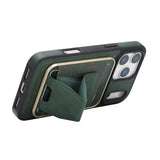 iPhone 17 Pro EIDERWOOD Konstläder Bakside Skal m. Korthållare & Stativfunktion - MagSafe Kompatibel - Grön