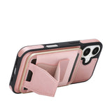 iPhone 17 EIDERWOOD Konstläder Bakside Skal m. Korthållare & Stativfunktion - MagSafe Kompatibel - Rosa