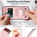 iPhone 17 EIDERWOOD Konstläder Bakside Skal m. Korthållare & Stativfunktion - MagSafe Kompatibel - Rosa