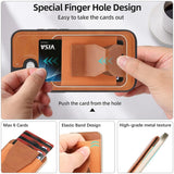 iPhone 17 EIDERWOOD Konstläder Bakside Skal m. Korthållare & Stativfunktion - MagSafe Kompatibel - Brun