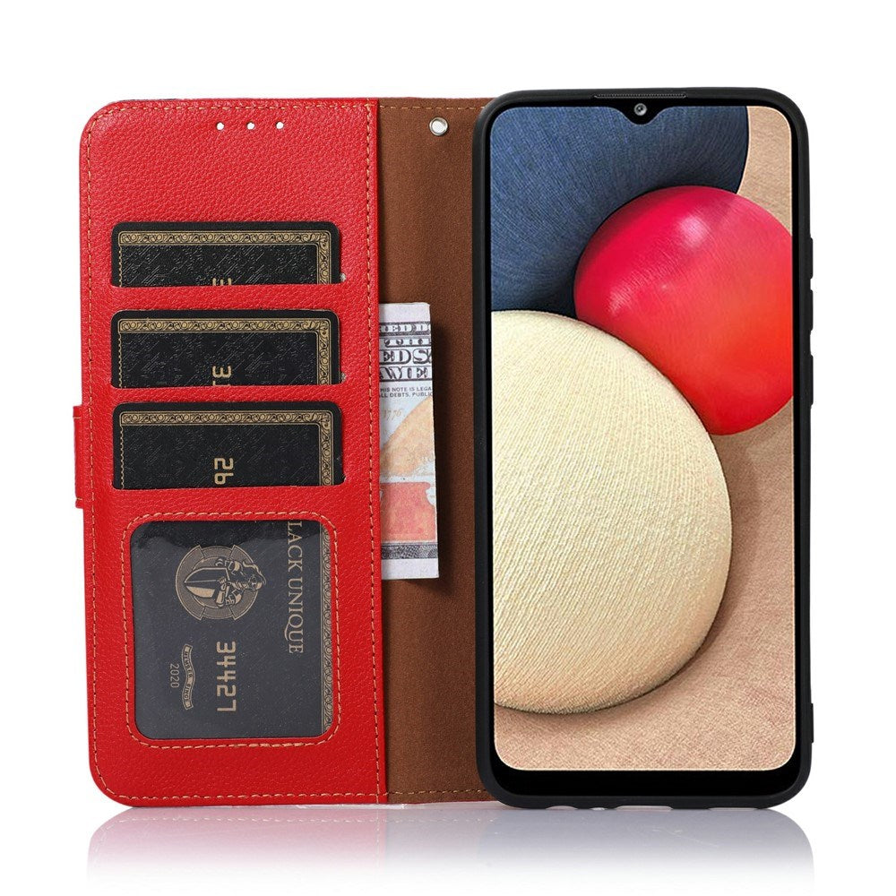 Motorola Edge 70 Fusion EIDERWOOD Konstläder Fodral med Rem – Röd