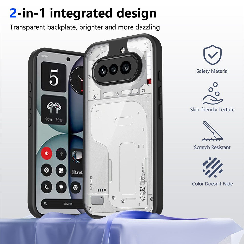 Nothing Phone (4a) Hybrid Mobil Skal - Genomskinlig / Svart