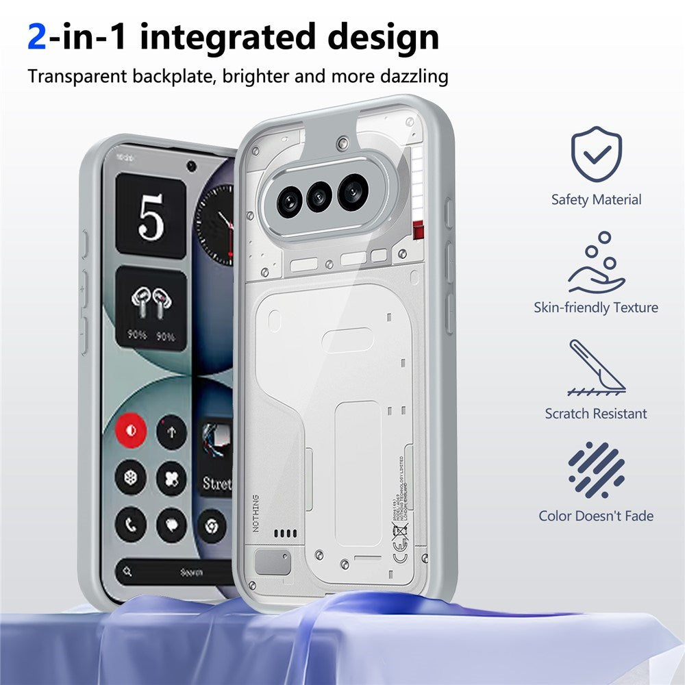 Nothing Phone (4a) Hybrid Mobil Skal - Genomskinlig / Grå