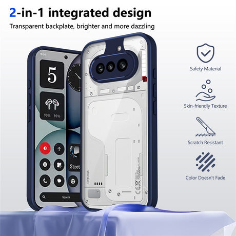 Nothing Phone (4a) Hybrid Mobil Skal - Genomskinlig / Blå