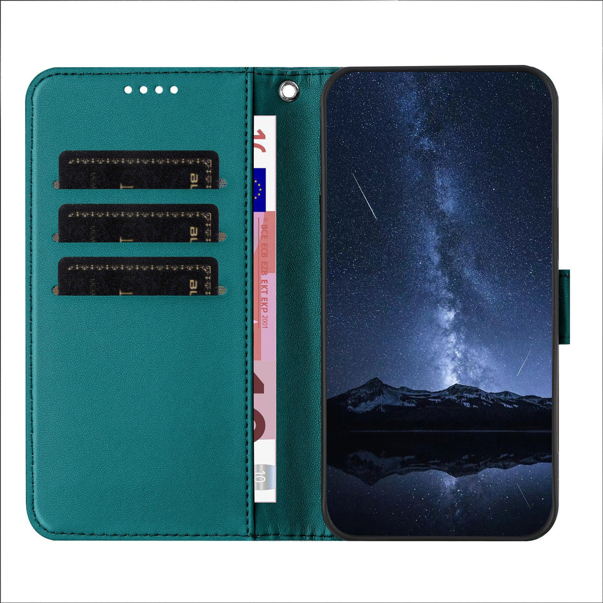 Xiaomi Redmi A7 Pro EIDERWOOD Konstläder Fodral m. Korthållare & Stativfunktion - Grön