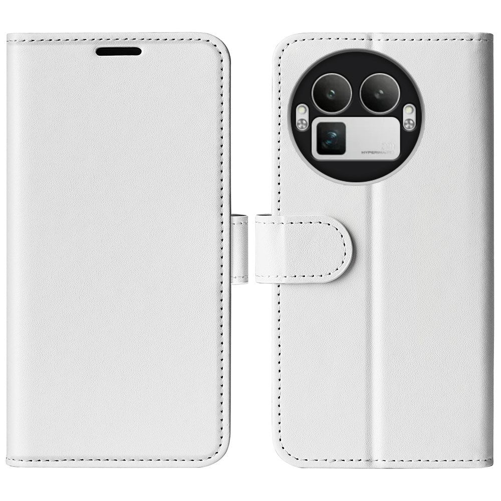 Realme GT 8 Pro EIDERWOOD Konstläder Fodral m. Kortfack & Stativfunktion - Vit