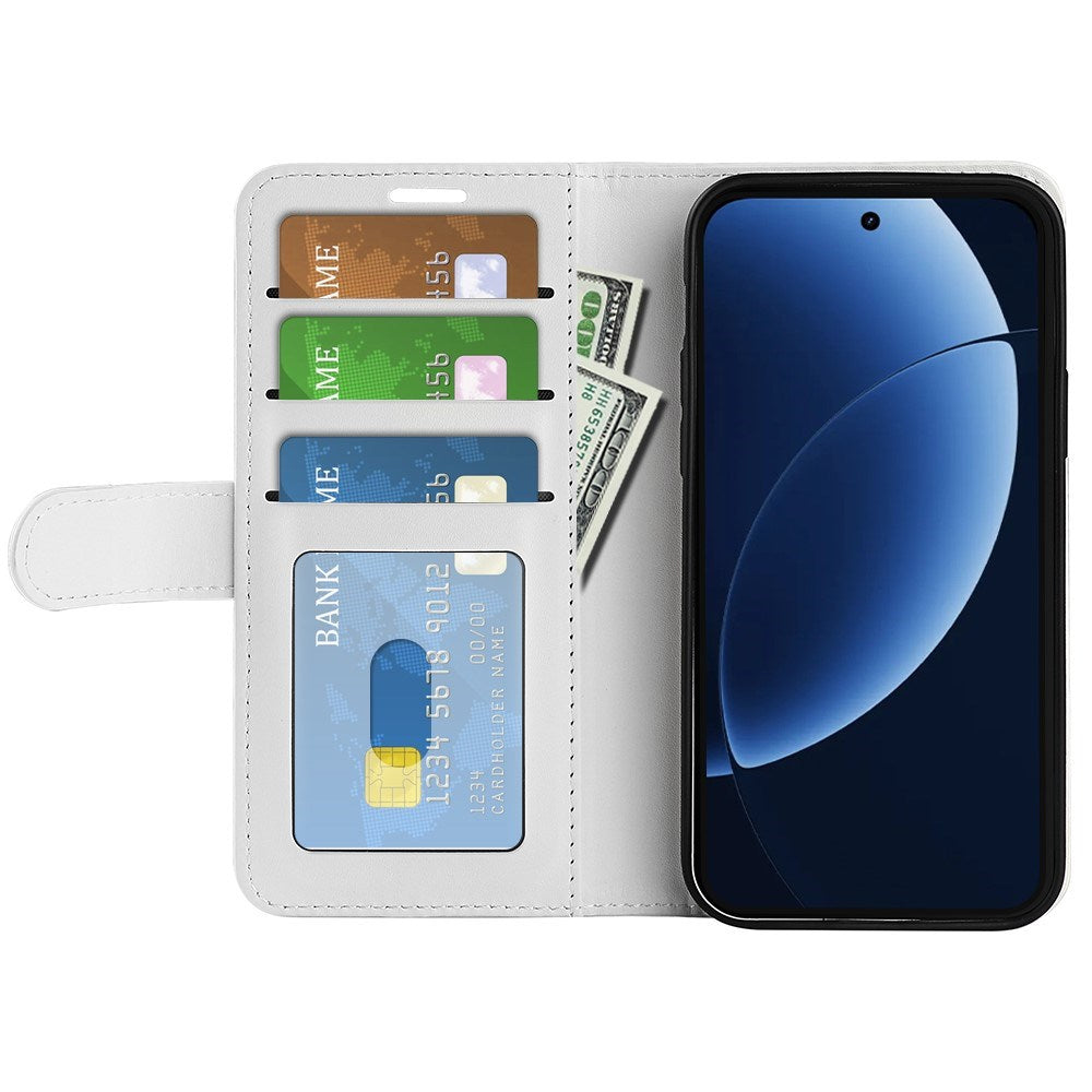 Realme GT 8 Pro EIDERWOOD Konstläder Fodral m. Kortfack & Stativfunktion - Vit
