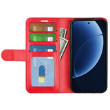 Realme GT 8 Pro EIDERWOOD Konstläder Fodral m. Kortfack & Stativfunktion - Röd