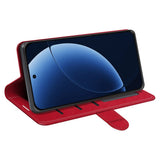 Realme GT 8 Pro EIDERWOOD Konstläder Fodral m. Kortfack & Stativfunktion - Röd