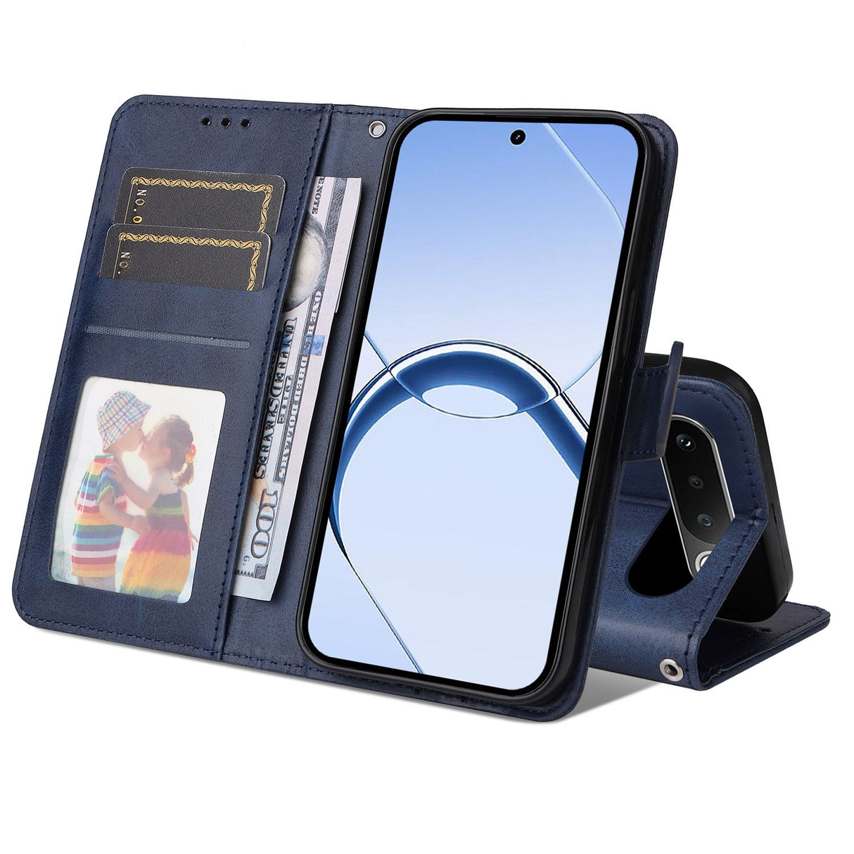 Realme 16 EIDERWOOD Konstläder Fodral m. Rem - Blå