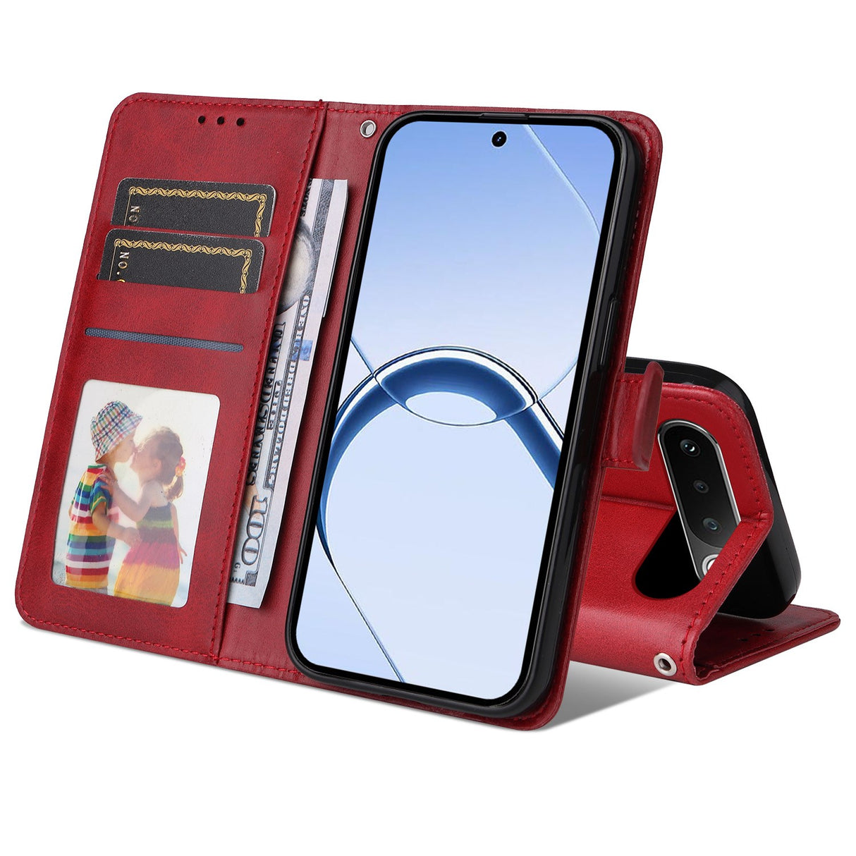 Realme 16 EIDERWOOD Konstläder Fodral m. Rem - Röd