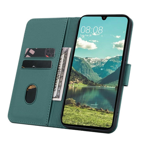 Samsung Galaxy A57 EIDERWOOD Fodral med Tryck - Korthållare & Rem - Grön