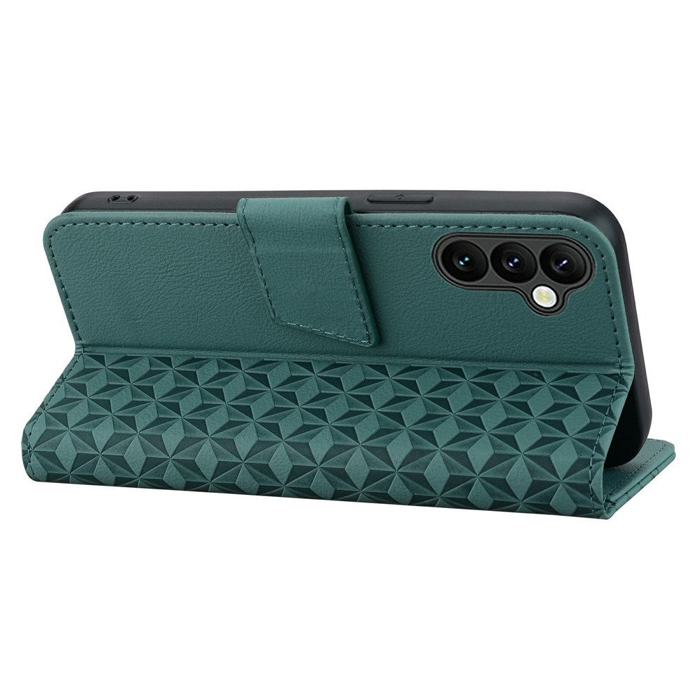 Samsung Galaxy A57 EIDERWOOD Fodral med Tryck - Korthållare & Rem - Grön