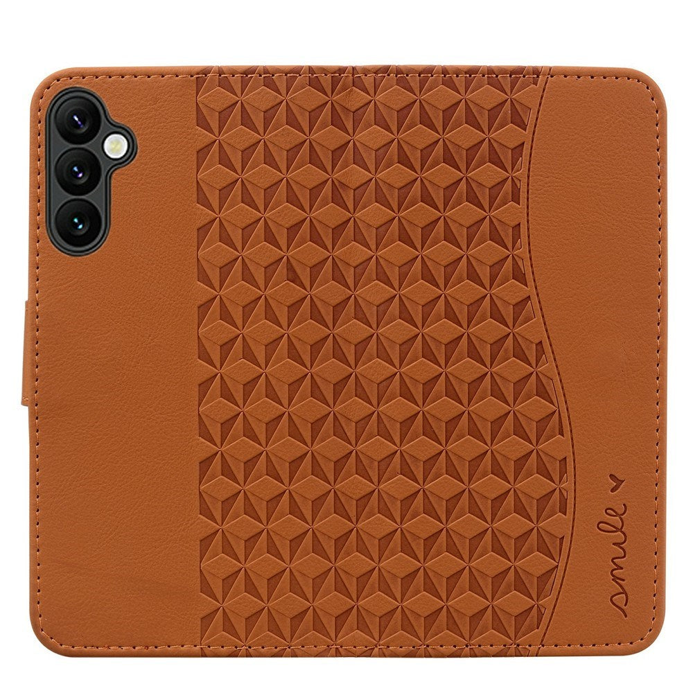 Samsung Galaxy A57 EIDERWOOD Fodral med Tryck - Korthållare & Rem - Brun