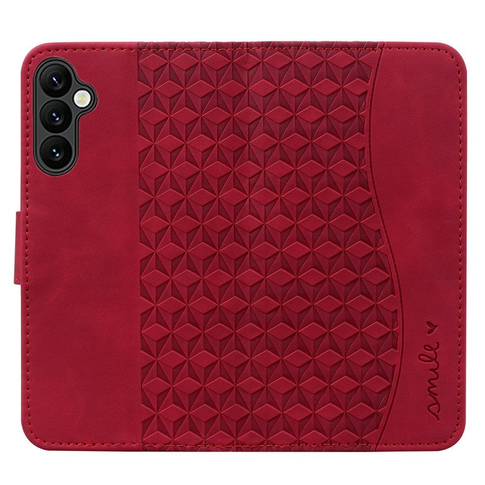 Samsung Galaxy A57 EIDERWOOD Fodral med Tryck - Korthållare & Rem - Röd