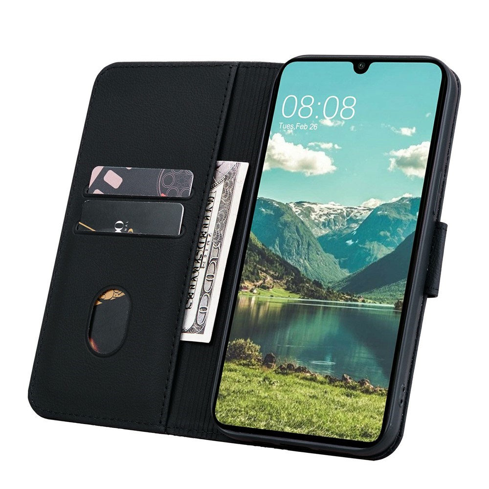 Samsung Galaxy A57 EIDERWOOD Fodral med Tryck - Korthållare & Rem - Svart