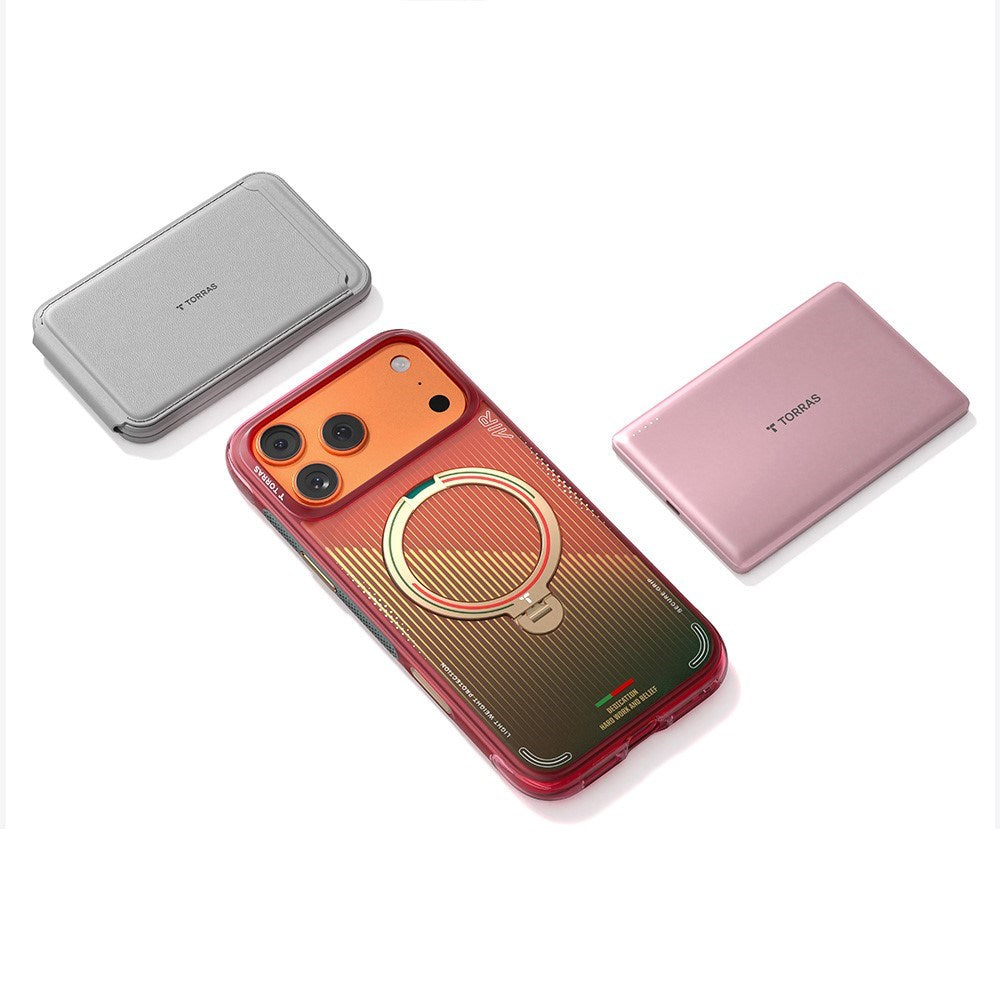 iPhone 17 Pro TORRAS Ostand Q3 Air Skal med 360° Stativ – MagSafe Kompatibelt - Glory Slash