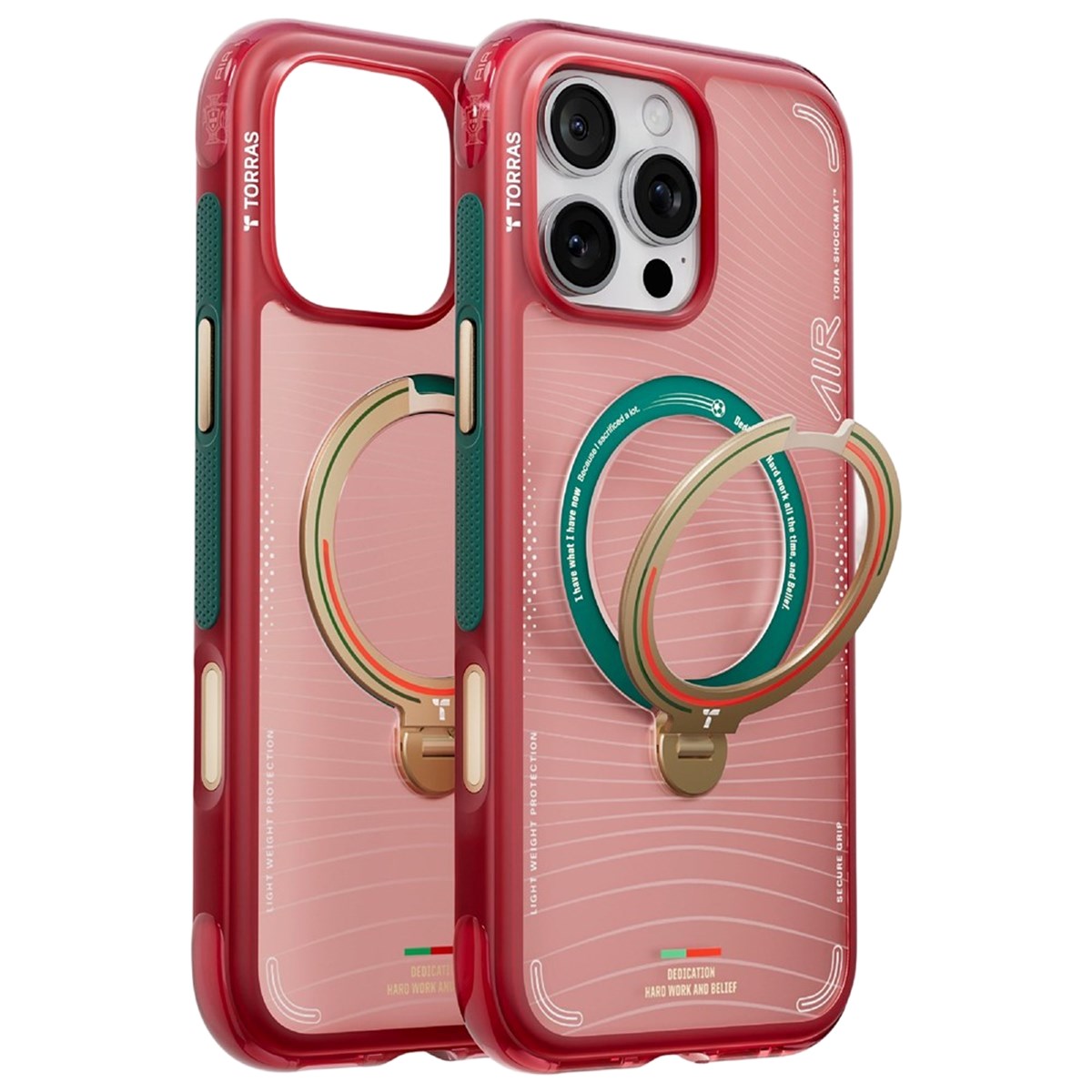 iPhone 16 Pro TORRAS Ostand Q3 Air Skal med 360° Stativ – MagSafe Kompatibelt - Wave of Passion